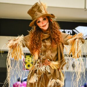 Scarecrow stiltwalker character